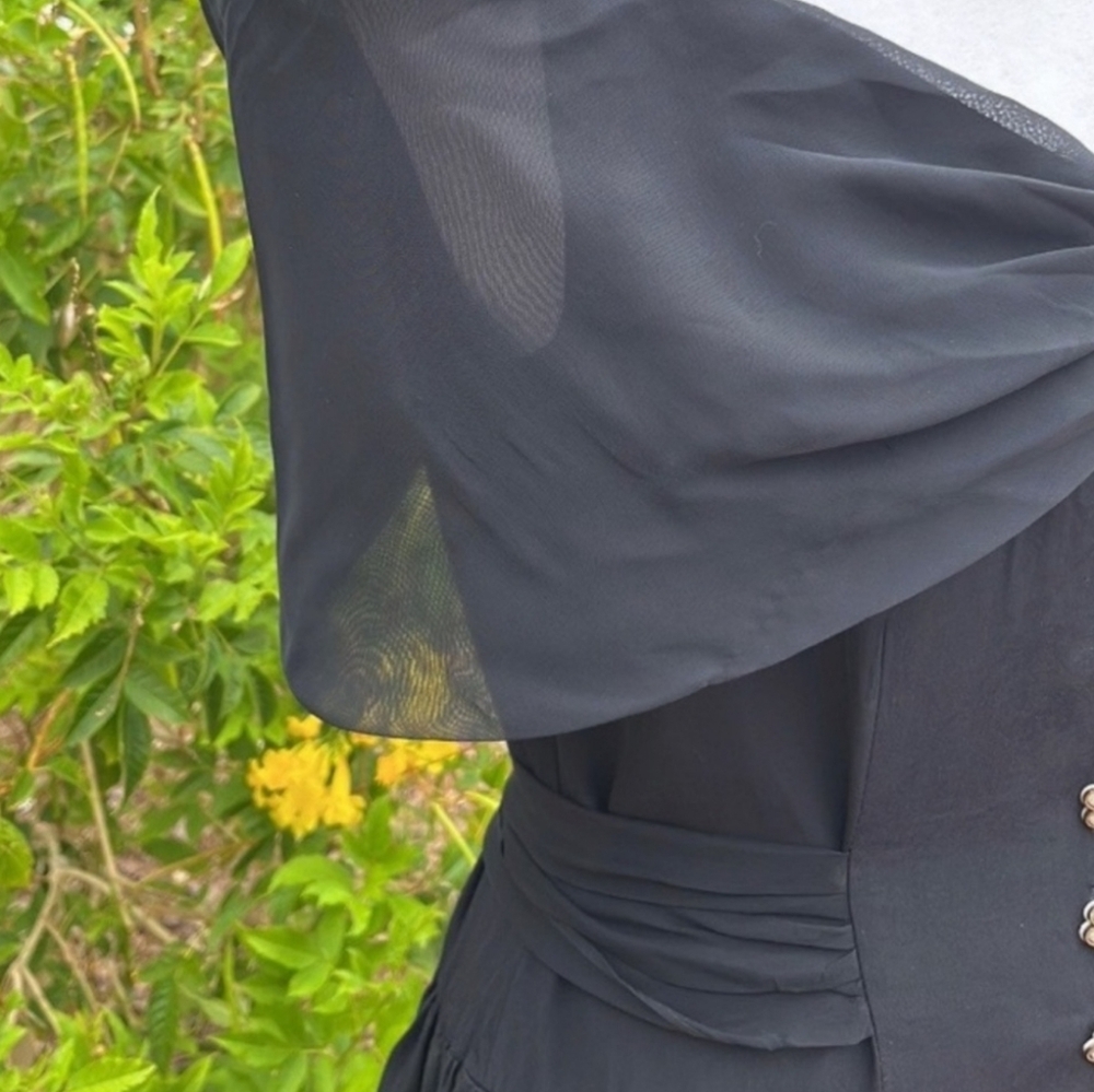 Black Vintage 80s Anna dress - Picture 2 of 6